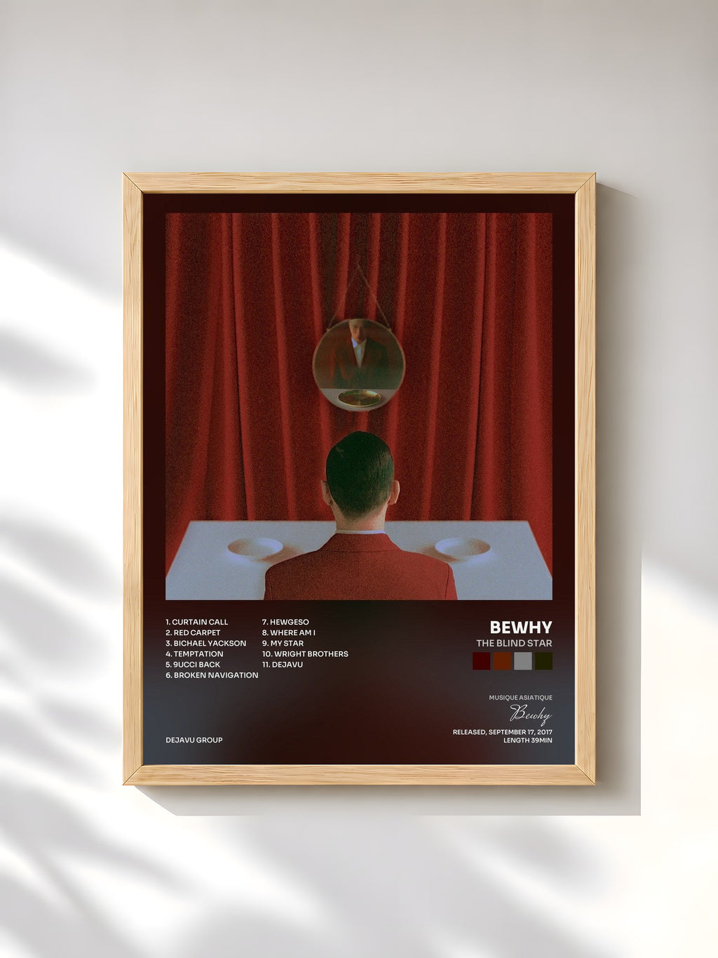 #bois Tableau de l'album The Blind Star de Bewhy, cadre en bois brut, imprimé et encadré en France