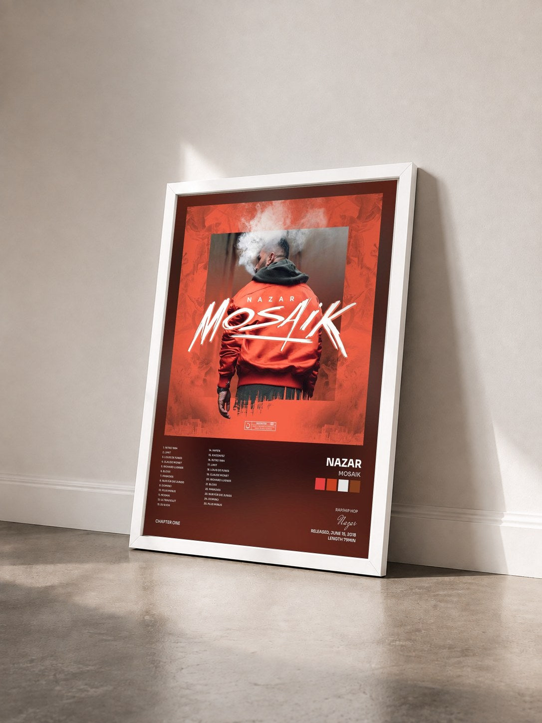 #blanc Tableau de l'album Mosaik de Nazar vu de trois quarts, cadre blanc