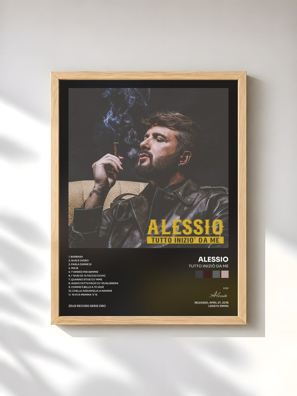 #bois Tableau de l'album Tutto iniziò da me de Alessio, cadre en bois brut, imprimé et encadré en France