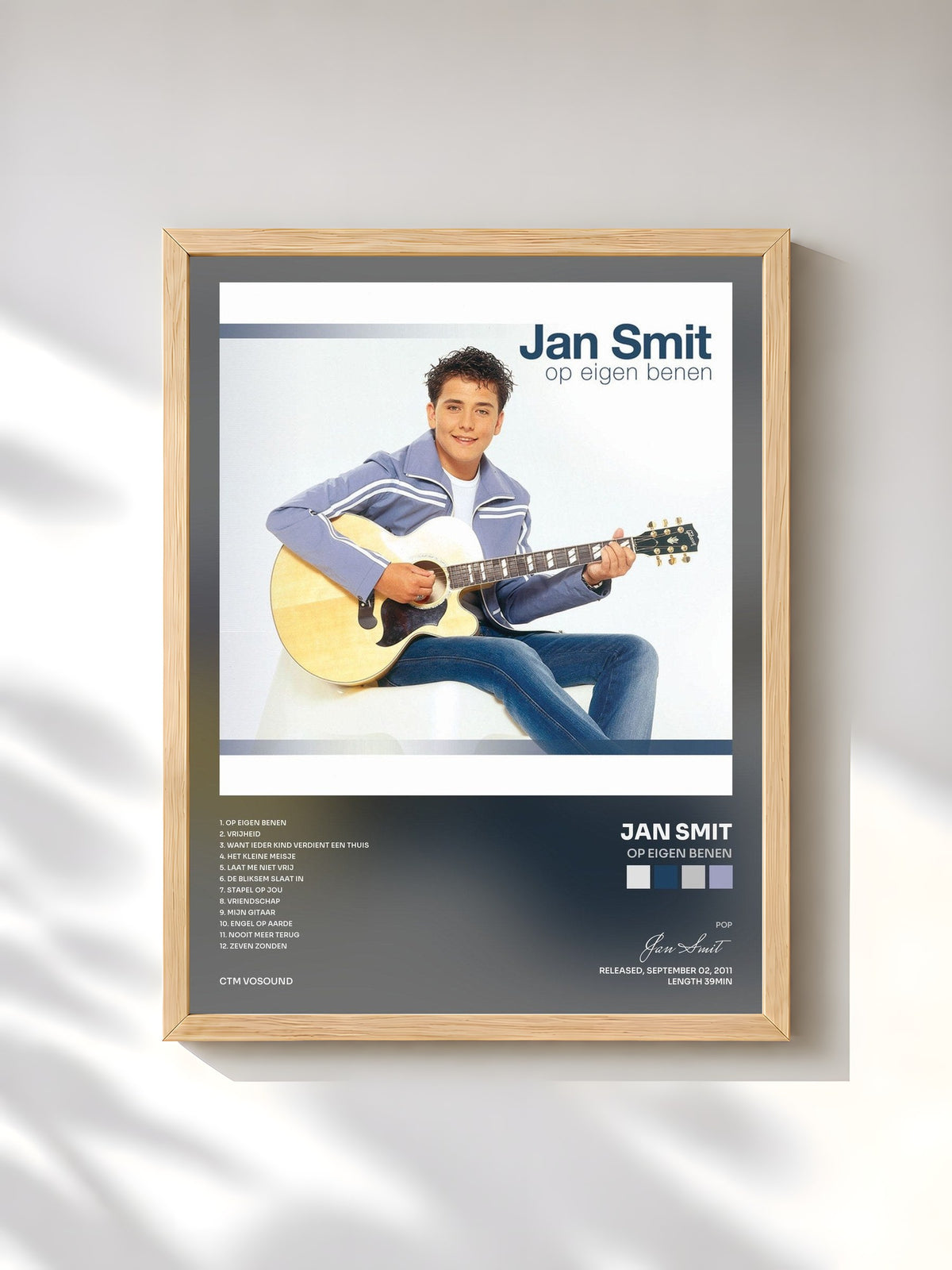 #bois Tableau de l'album Op Eigen Benen de Jan Smit, cadre en bois brut, imprimé et encadré en France