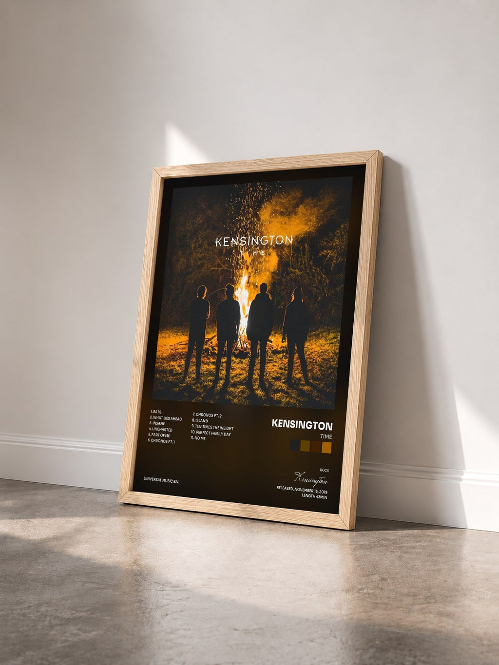 #bois Tableau de l'album Time de Kensington vu de trois quarts, cadre en bois brut