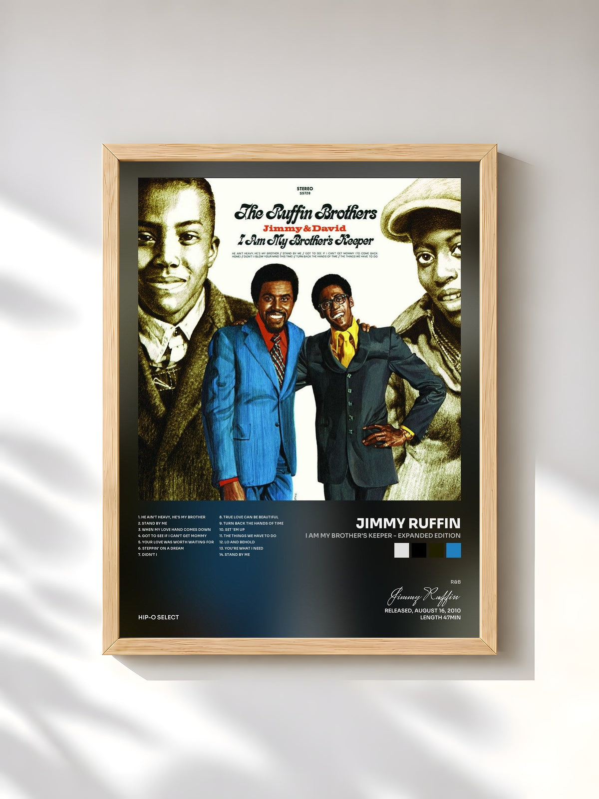 #bois Tableau de l'album I Am My Brother's Keeper - Expanded Edition de Jimmy Ruffin, cadre en bois brut, imprimé et encadré en France