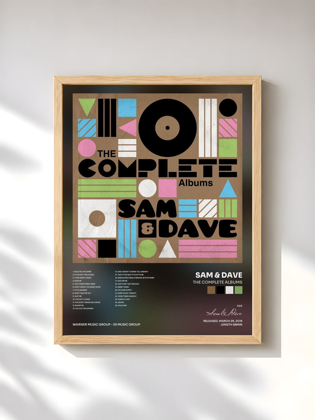 #bois Tableau de l'album The Complete Albums de Sam & Dave, cadre en bois brut, imprimé et encadré en France