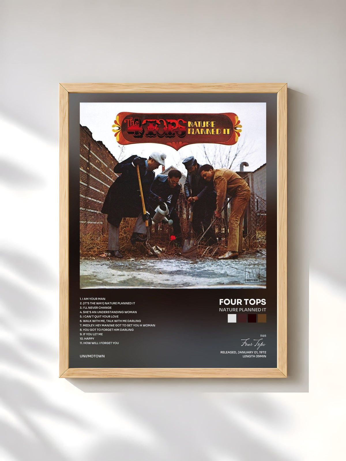 #bois Tableau de l'album Nature Planned It de Four Tops, cadre en bois brut, imprimé et encadré en France
