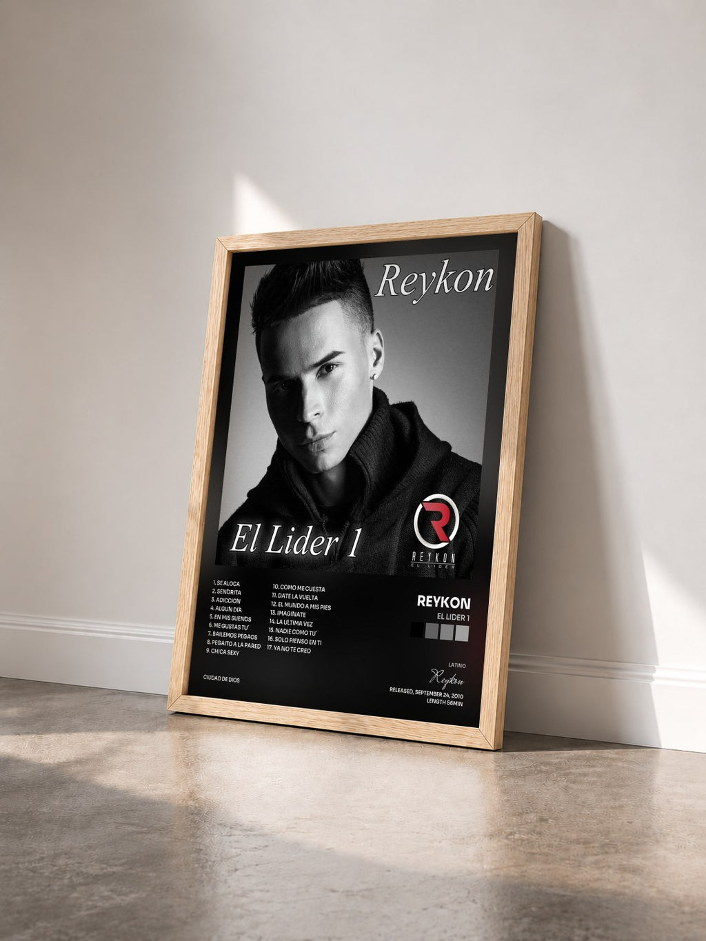 #bois Tableau de l'album El Lider 1 de Reykon vu de trois quarts, cadre en bois brut
