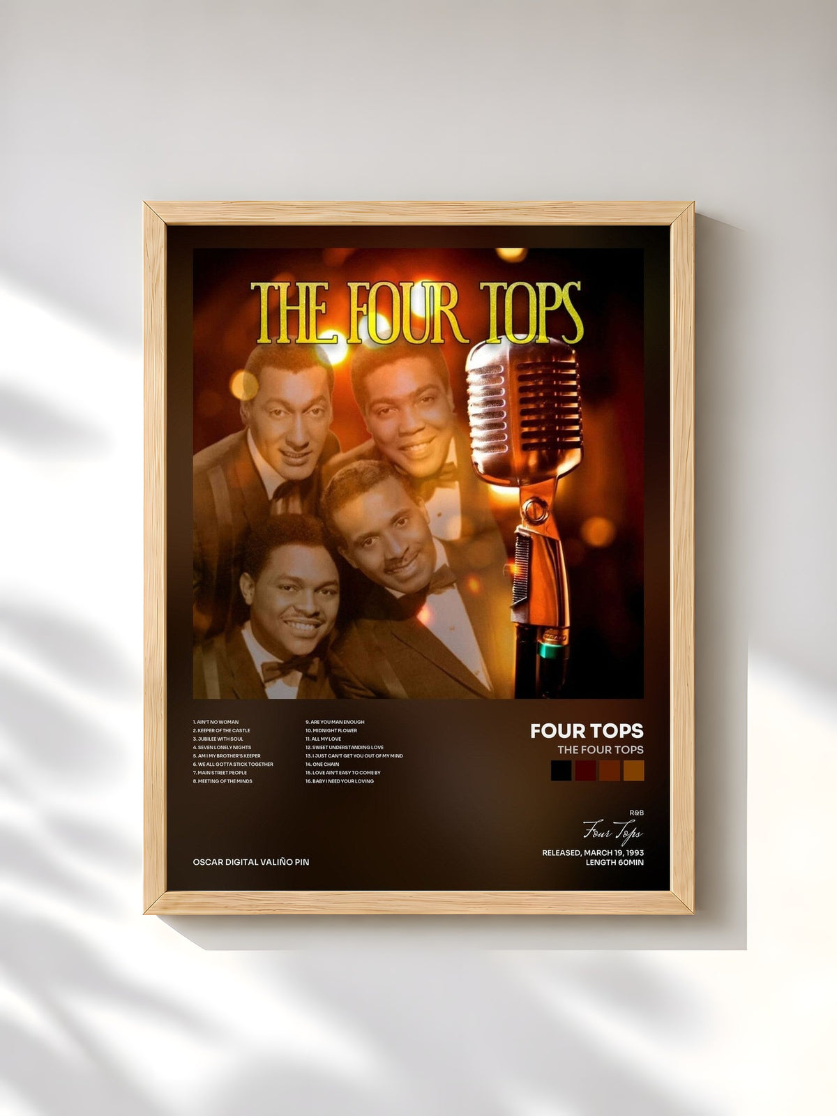 #bois Tableau de l'album The Four Tops de Four Tops, cadre en bois brut, imprimé et encadré en France
