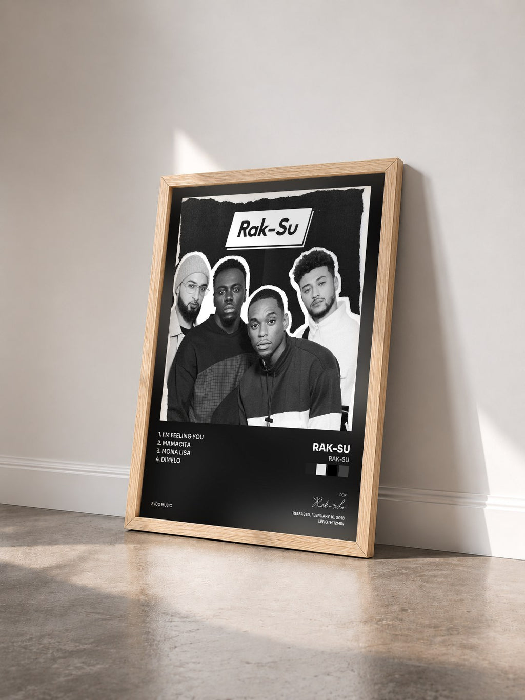 #bois Tableau de l'album Rak-Su de Rak-Su vu de trois quarts, cadre en bois brut