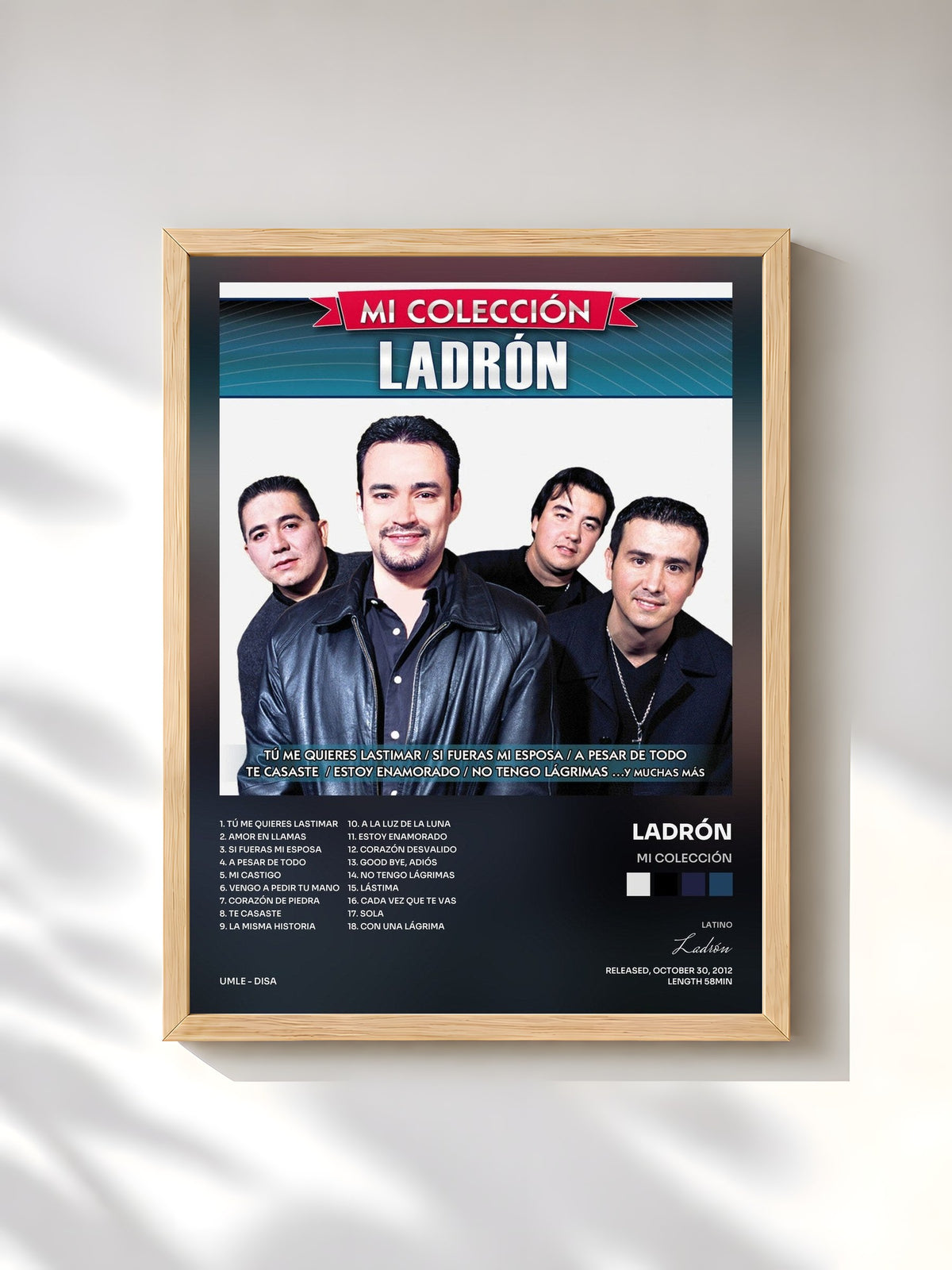 #bois Tableau de l'album Mi Colección de Ladrón, cadre en bois brut, imprimé et encadré en France