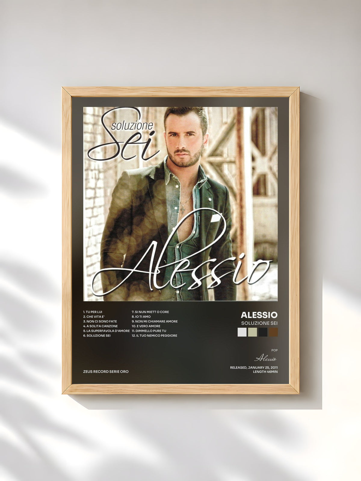 #bois Tableau de l'album Soluzione sei de Alessio, cadre en bois brut, imprimé et encadré en France