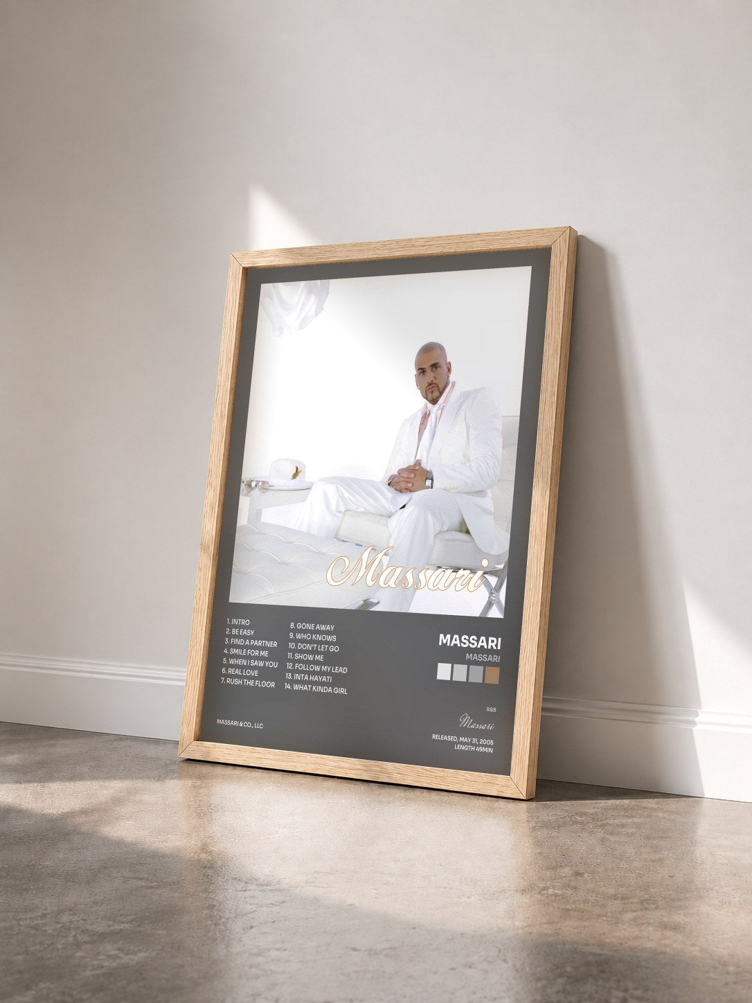 #bois Tableau de l'album Massari de Massari vu de trois quarts, cadre en bois brut