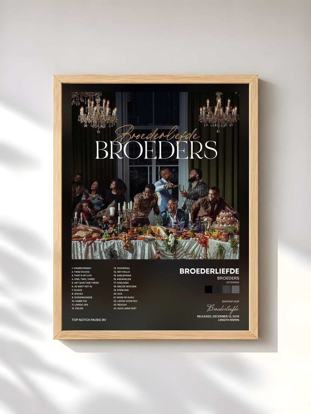 #bois Tableau de l'album Broeders (Extended) de Broederliefde, cadre en bois brut, imprimé et encadré en France