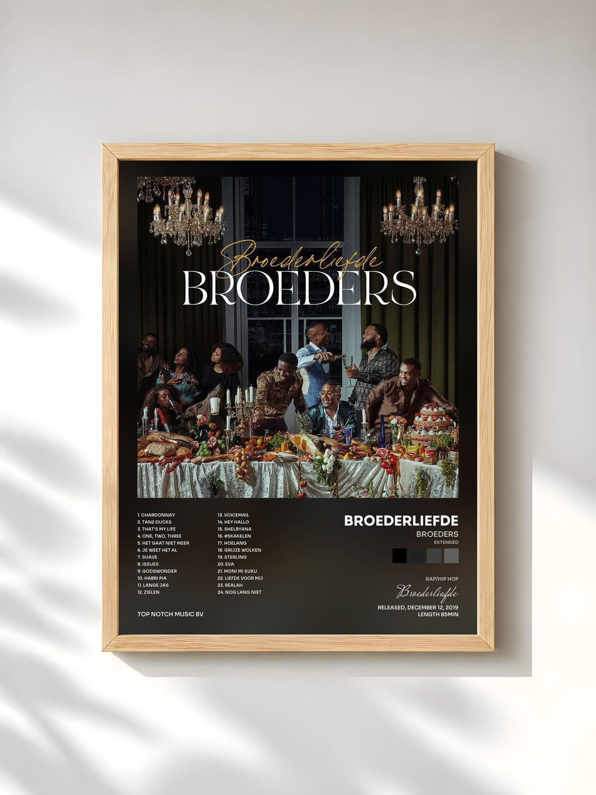 #bois Tableau de l'album Broeders (Extended) de Broederliefde, cadre en bois brut, imprimé et encadré en France