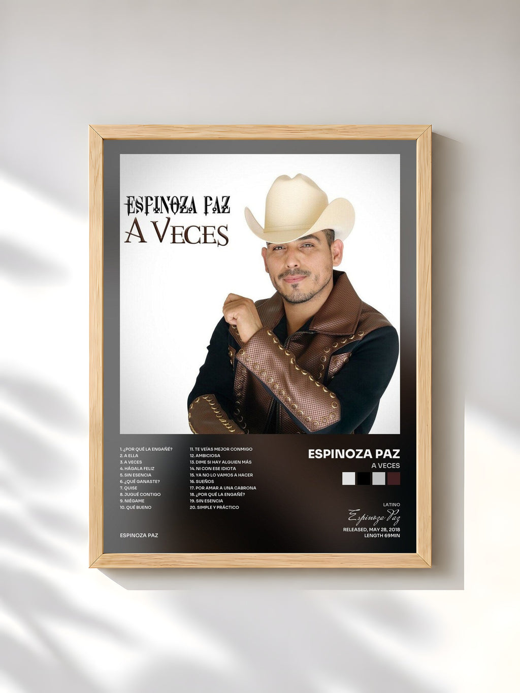 #bois Tableau de l'album A Veces de Espinoza Paz, cadre en bois brut, imprimé et encadré en France