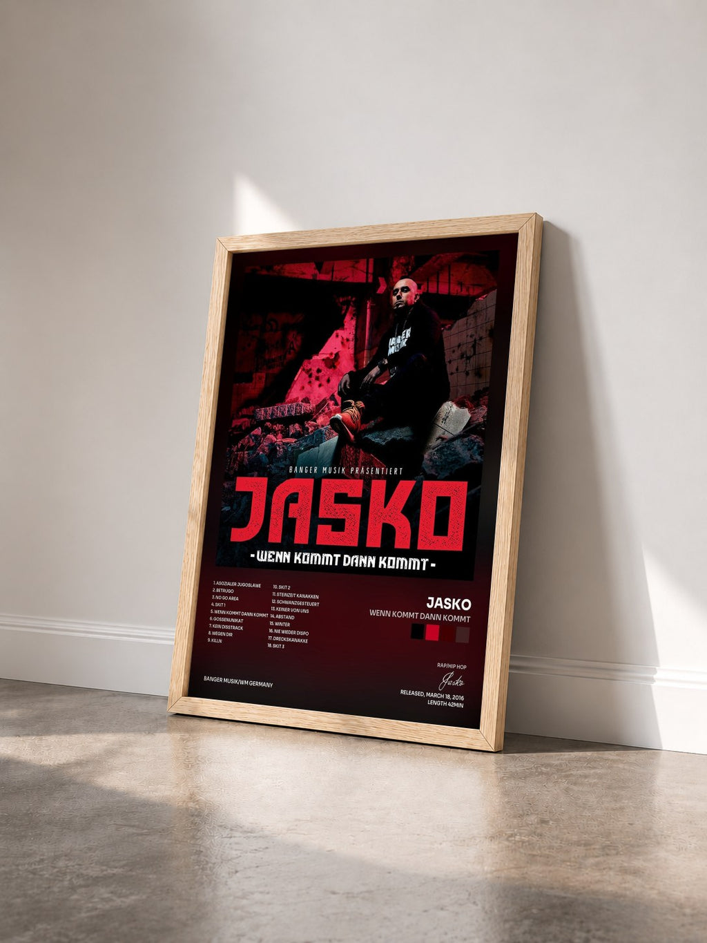 #bois Tableau de l'album Wenn kommt dann kommt de Jasko vu de trois quarts, cadre en bois brut