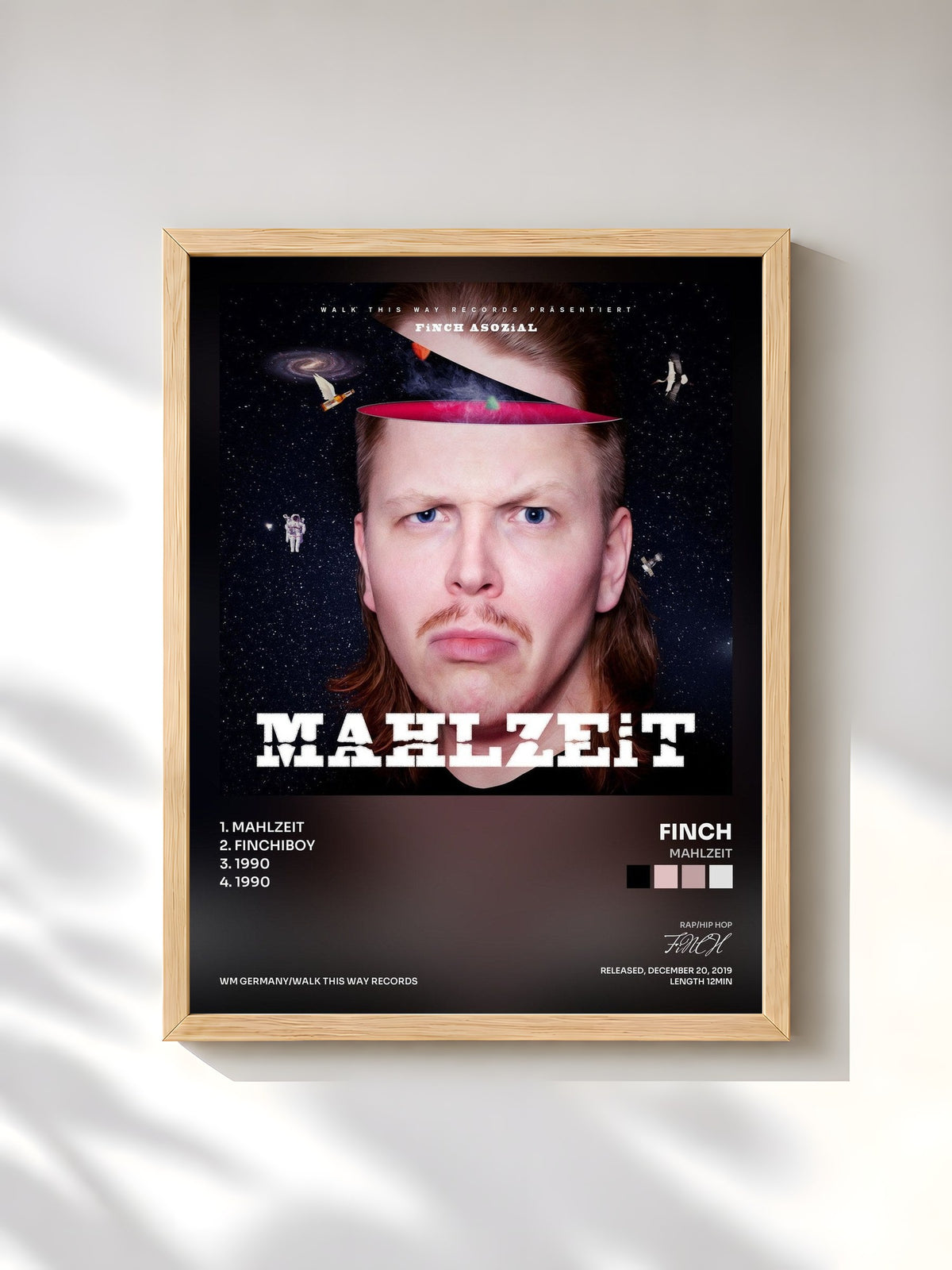 #bois Tableau de l'album Mahlzeit de FiNCH, cadre en bois brut, imprimé et encadré en France