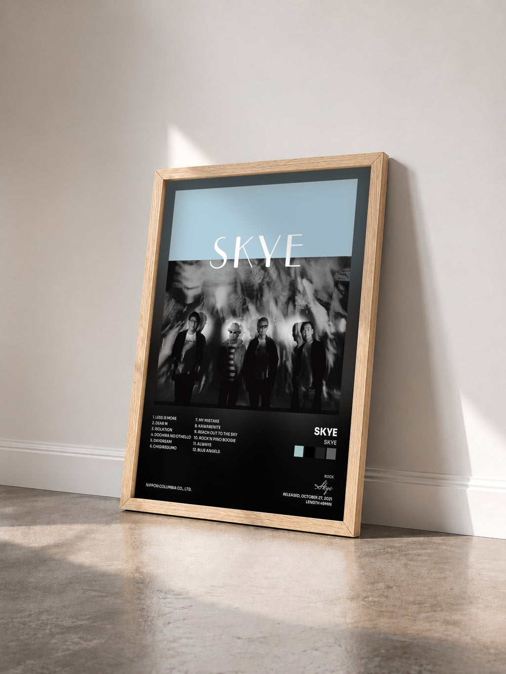 #bois Tableau de l'album Skye de Skye vu de trois quarts, cadre en bois brut