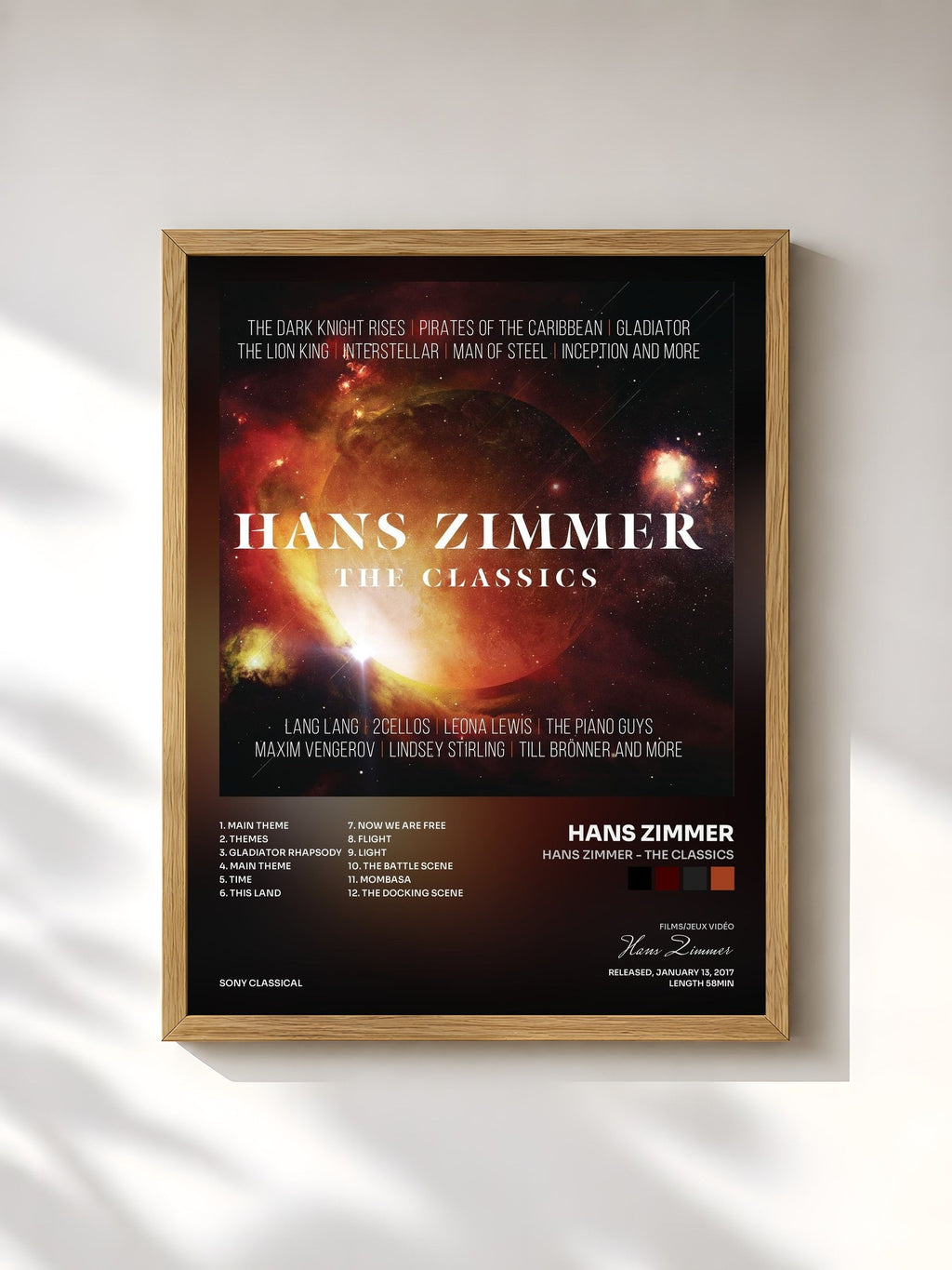 #bois Tableau de l'album Hans Zimmer - The Classics de Hans Zimmer, cadre en bois brut, imprimé et encadré en France