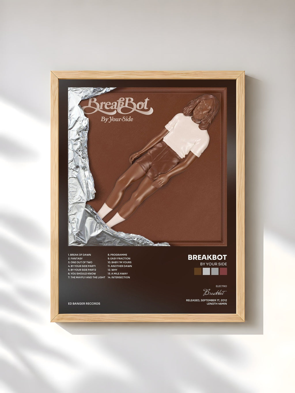 #bois Tableau de l'album By Your Side de Breakbot, cadre en bois brut, imprimé et encadré en France