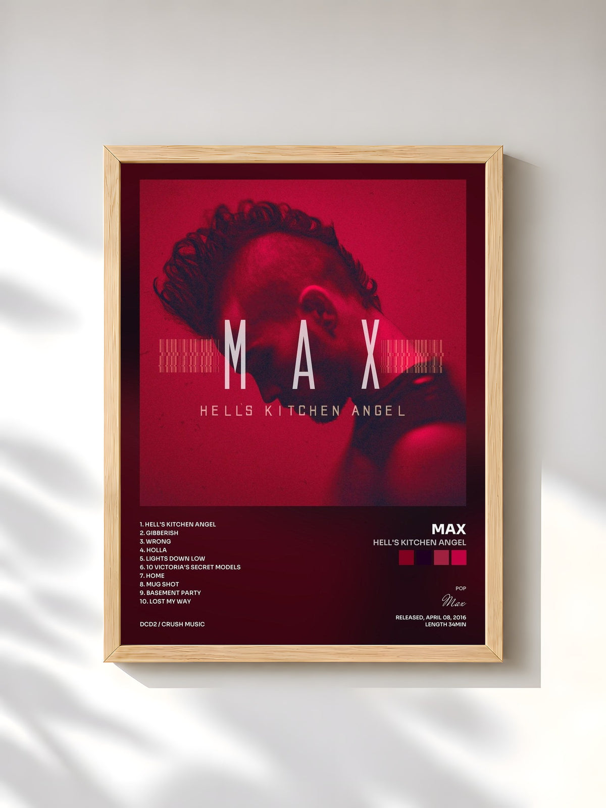 #bois Tableau de l'album Hell's Kitchen Angel de Max, cadre en bois brut, imprimé et encadré en France