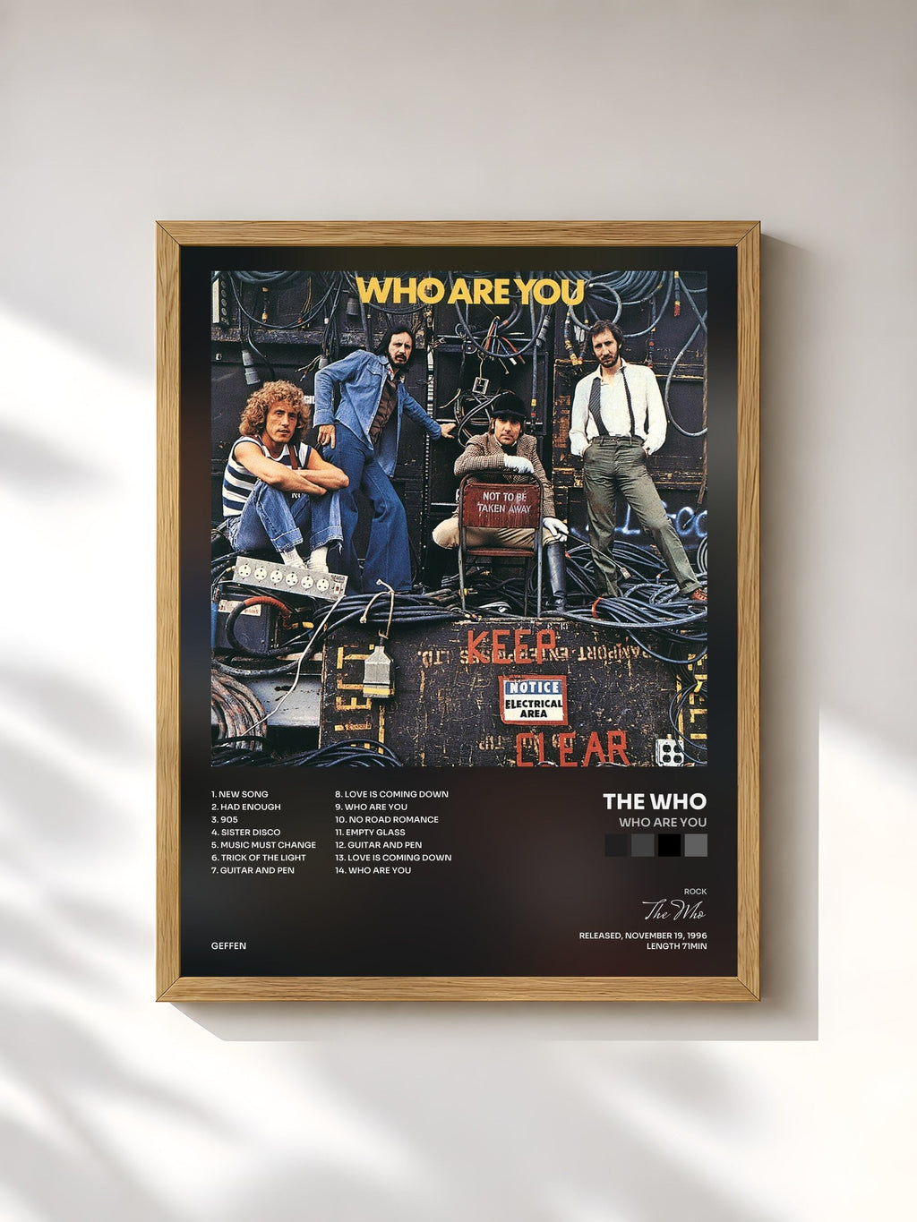 #bois Tableau de l'album Who Are You de The Who, cadre en bois brut, imprimé et encadré en France