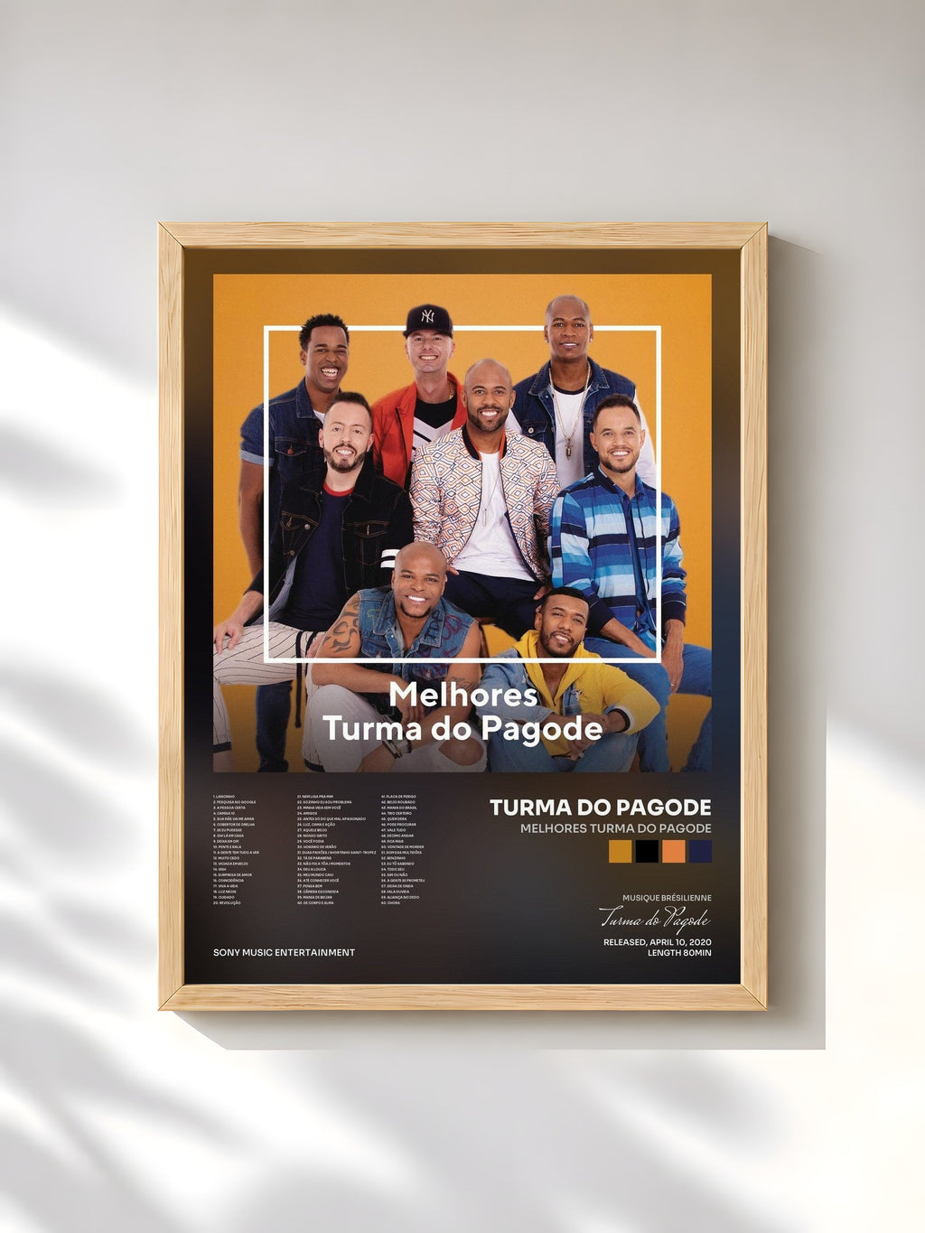 #bois Tableau de l'album Melhores Turma do Pagode de Turma do Pagode, cadre en bois brut, imprimé et encadré en France