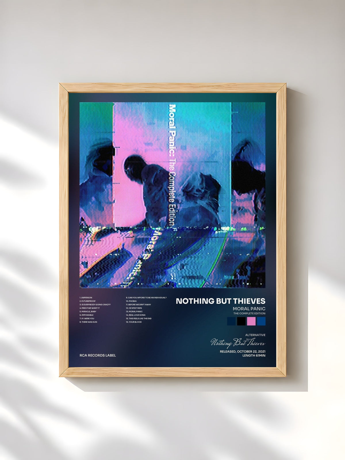 #bois Tableau de l'album Moral Panic (The Complete Edition) de Nothing But Thieves, cadre en bois brut, imprimé et encadré en France