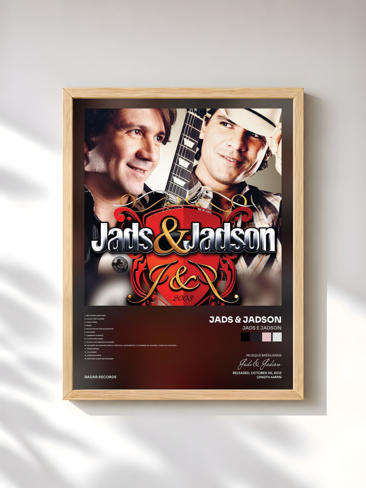 #bois Tableau de l'album Jads e Jadson de Jads & Jadson, cadre en bois brut, imprimé et encadré en France