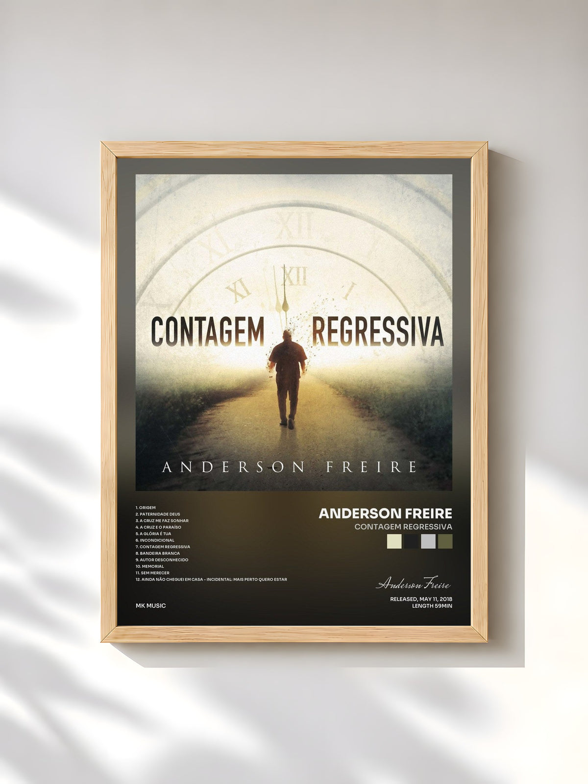 #bois Tableau de l'album Contagem Regressiva de Anderson Freire, cadre en bois brut, imprimé et encadré en France