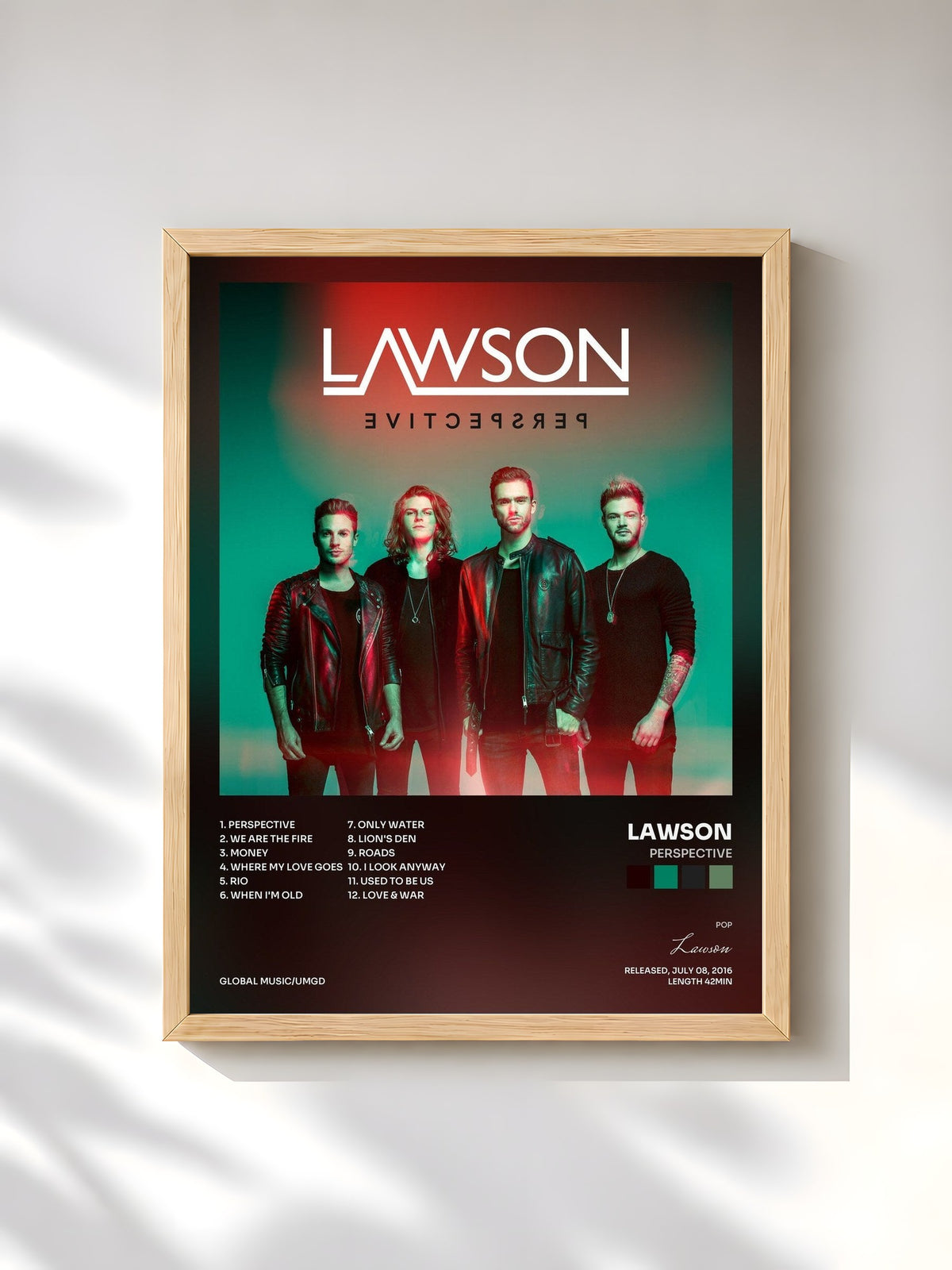 #bois Tableau de l'album Perspective de Lawson, cadre en bois brut, imprimé et encadré en France