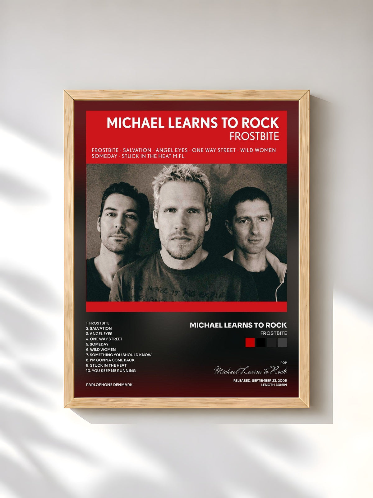 #bois Tableau de l'album Frostbite de Michael Learns to Rock, cadre en bois brut, imprimé et encadré en France