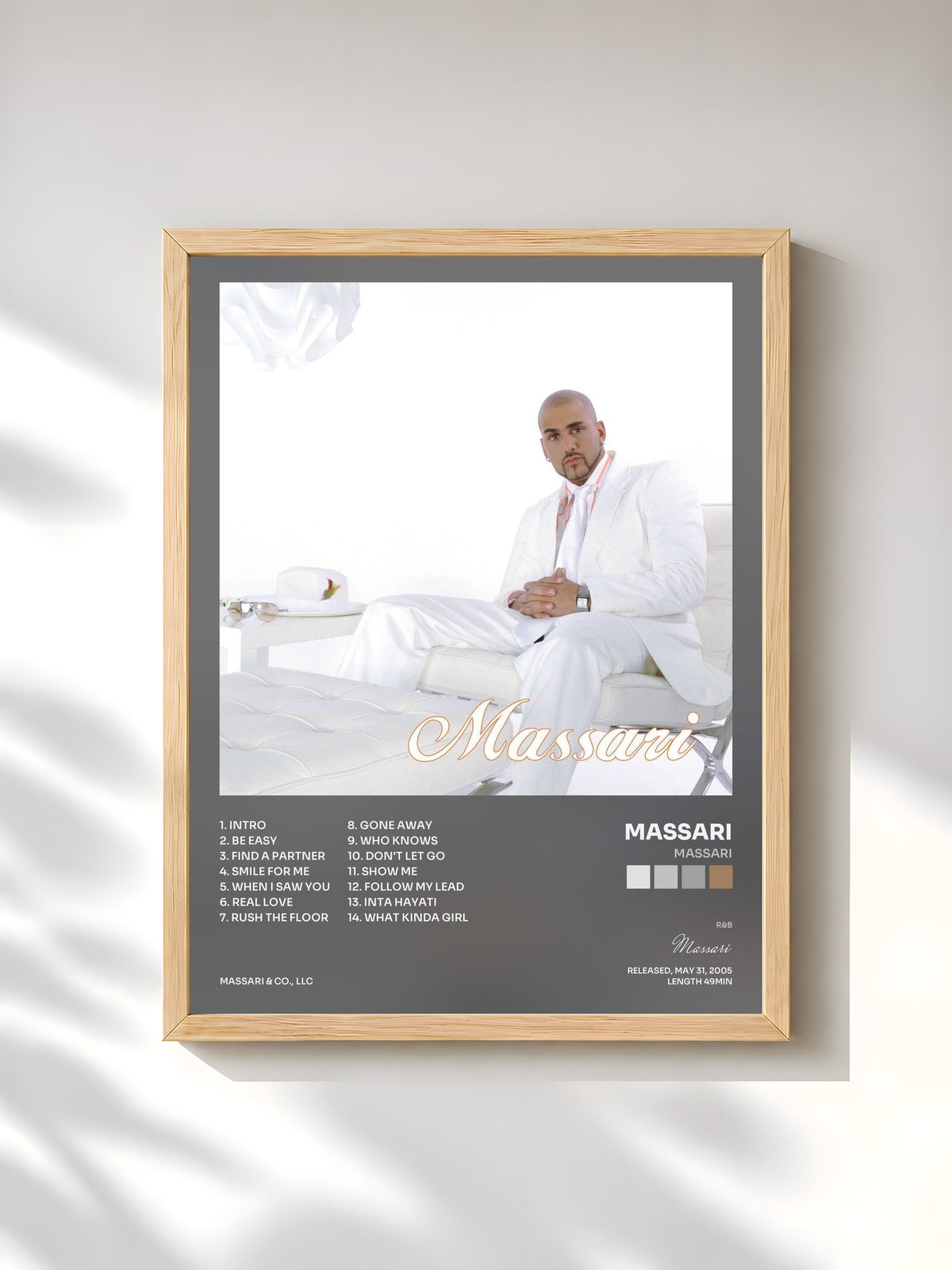 #bois Tableau de l'album Massari de Massari, cadre en bois brut, imprimé et encadré en France