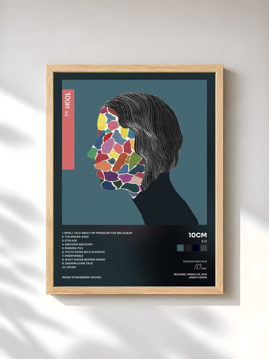#bois Tableau de l'album 3.0 de 10cm, cadre en bois brut, imprimé et encadré en France