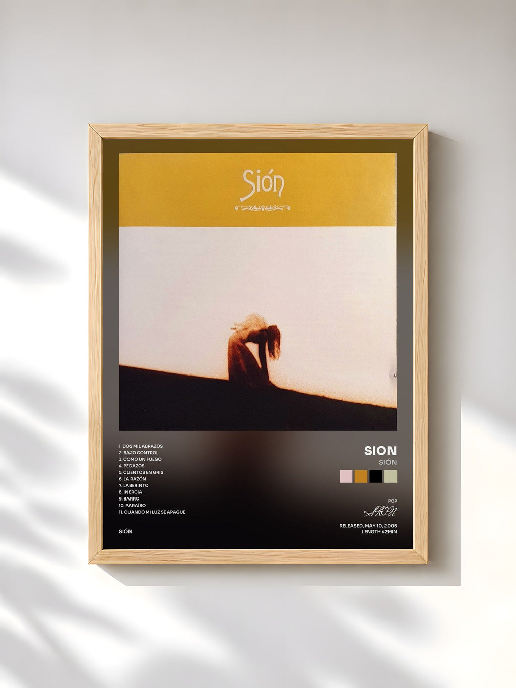 #bois Tableau de l'album Sión de SION, cadre en bois brut, imprimé et encadré en France