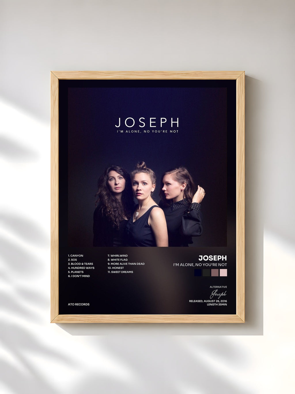 #bois Tableau de l'album I'm Alone, No You're Not de Joseph, cadre en bois brut, imprimé et encadré en France