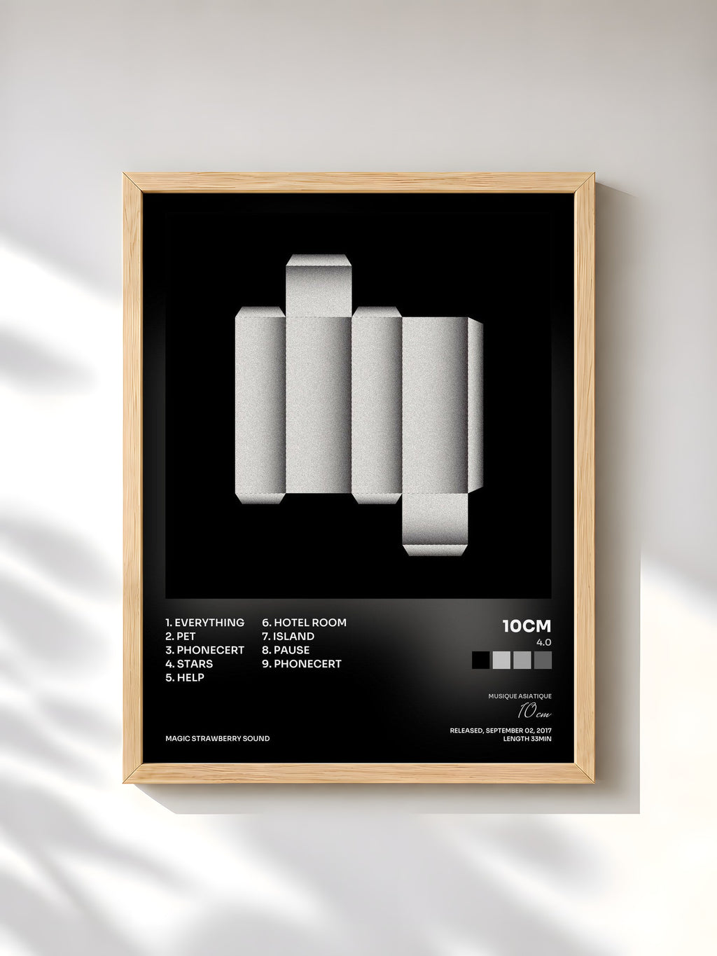 #bois Tableau de l'album 4.0 de 10cm, cadre en bois brut, imprimé et encadré en France