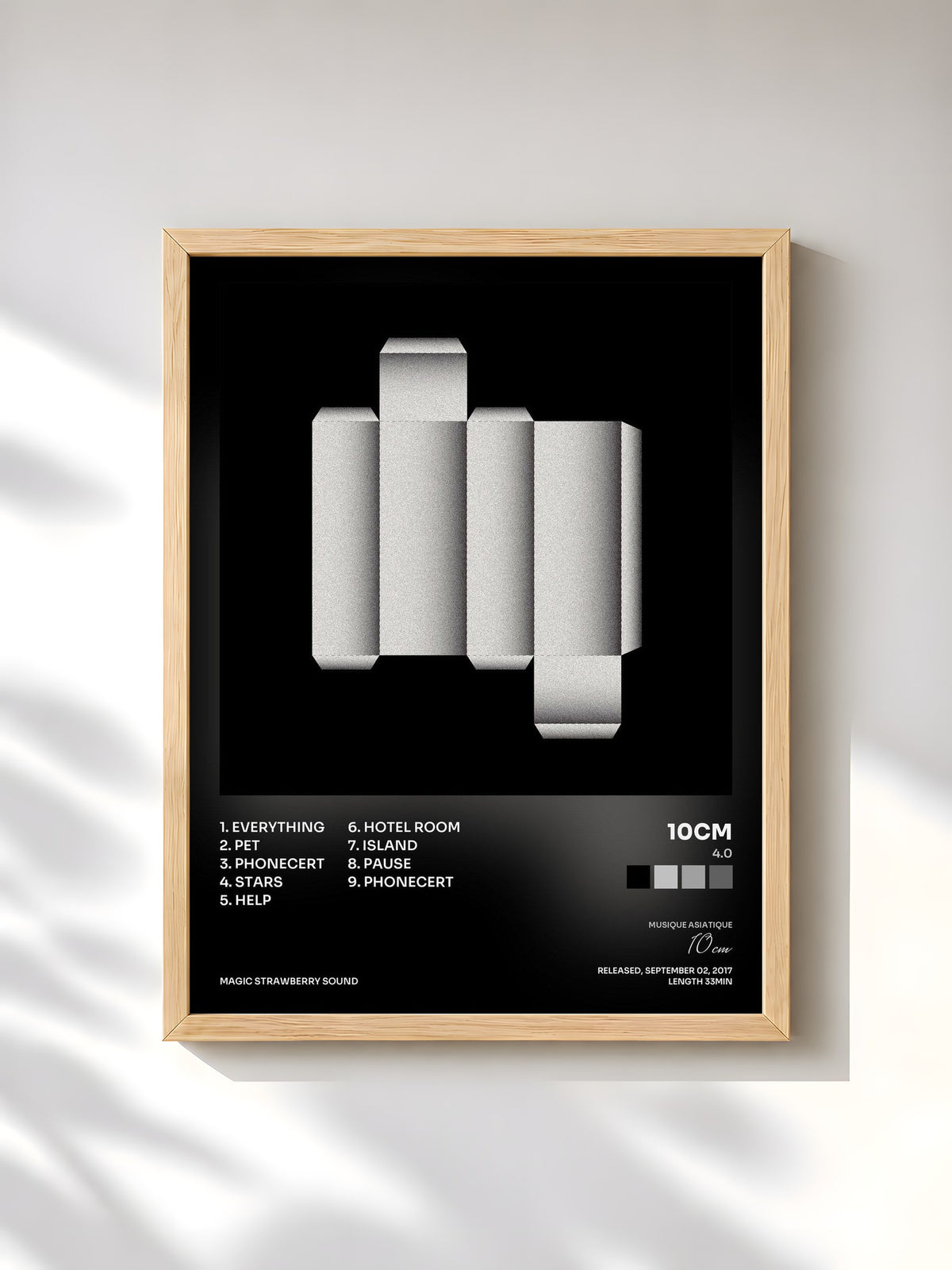 #bois Tableau de l'album 4.0 de 10cm, cadre en bois brut, imprimé et encadré en France