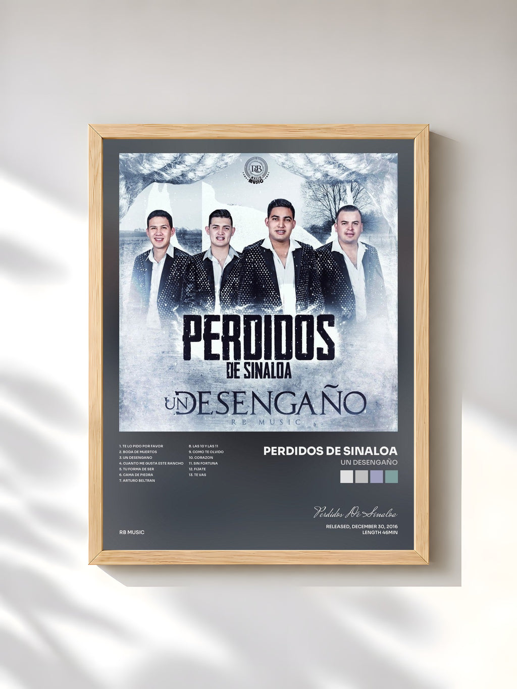 #bois Tableau de l'album Un Desengaño de Perdidos De Sinaloa, cadre en bois brut, imprimé et encadré en France