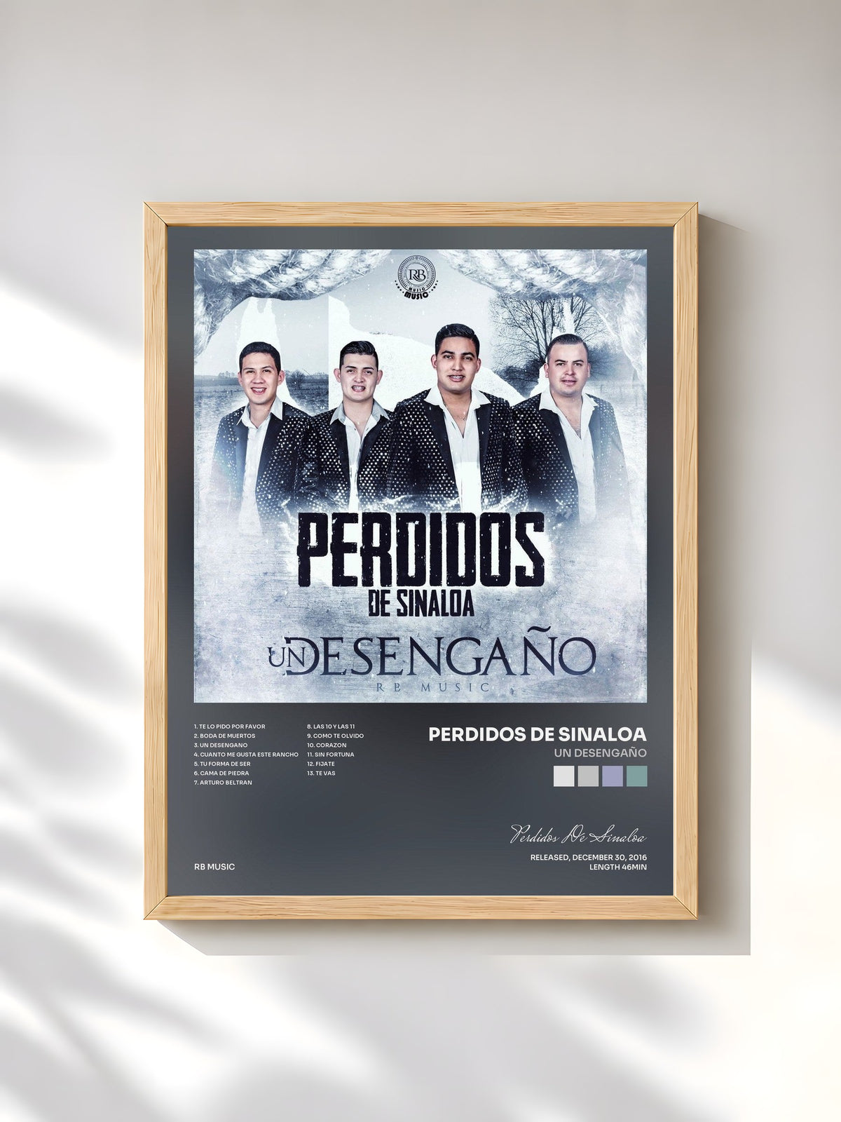 #bois Tableau de l'album Un Desengaño de Perdidos De Sinaloa, cadre en bois brut, imprimé et encadré en France