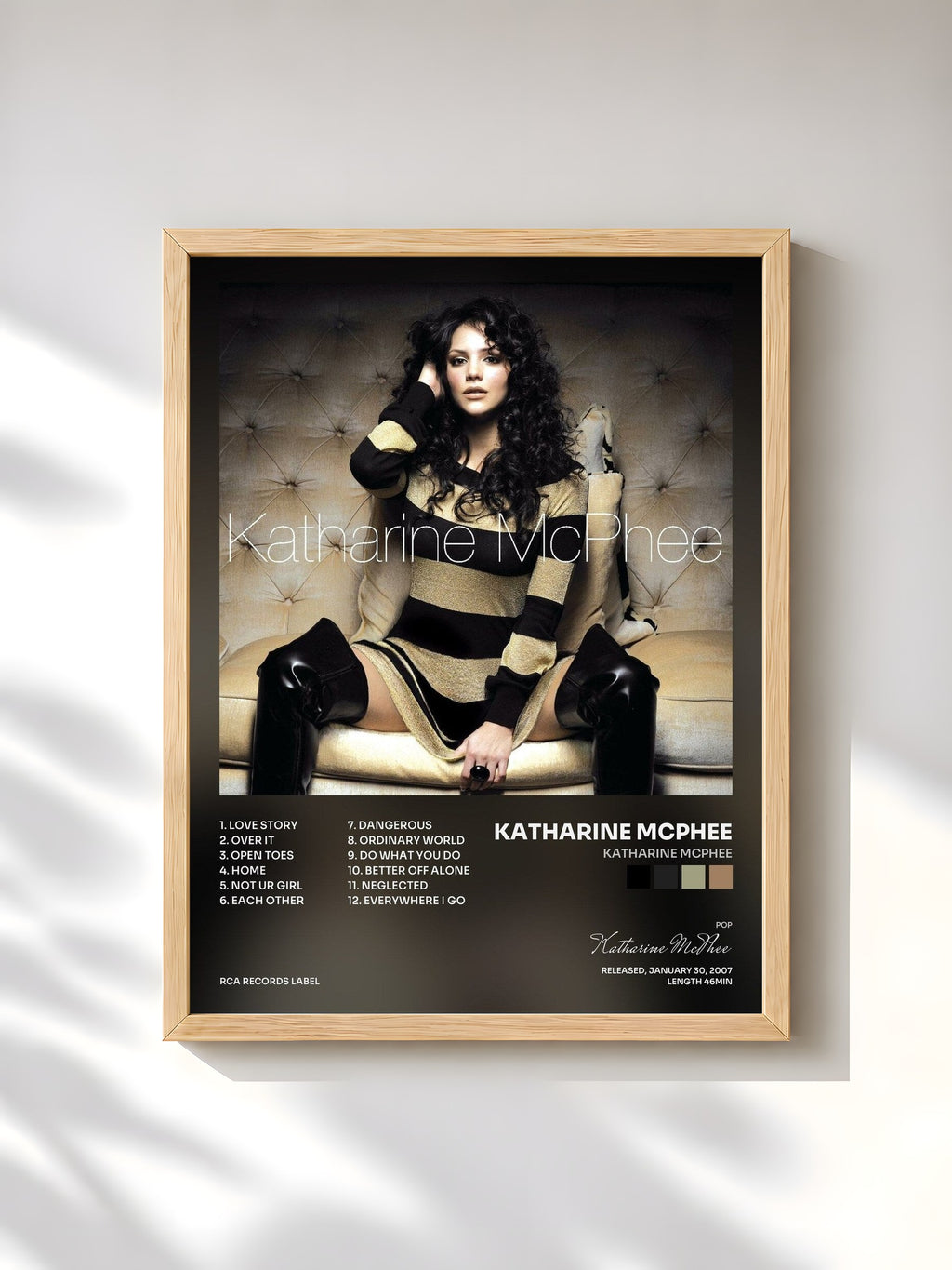 #bois Tableau de l'album Katharine McPhee de Katharine McPhee, cadre en bois brut, imprimé et encadré en France
