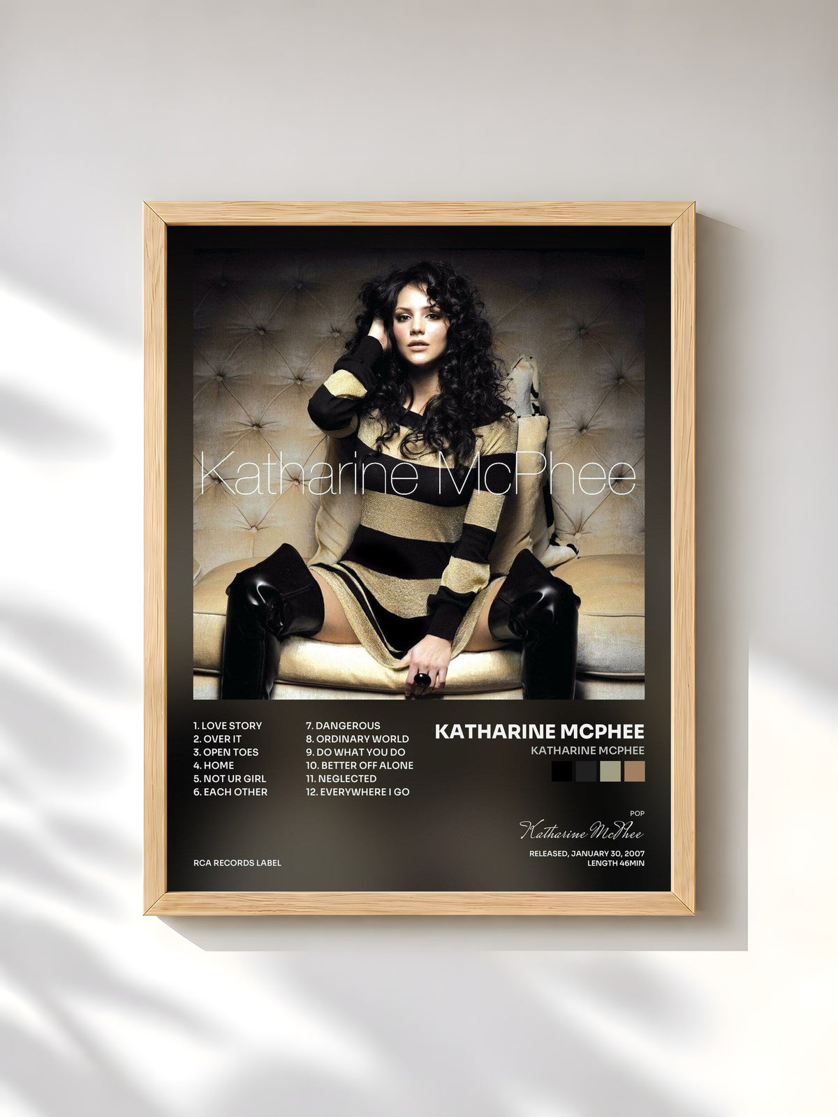 #bois Tableau de l'album Katharine McPhee de Katharine McPhee, cadre en bois brut, imprimé et encadré en France