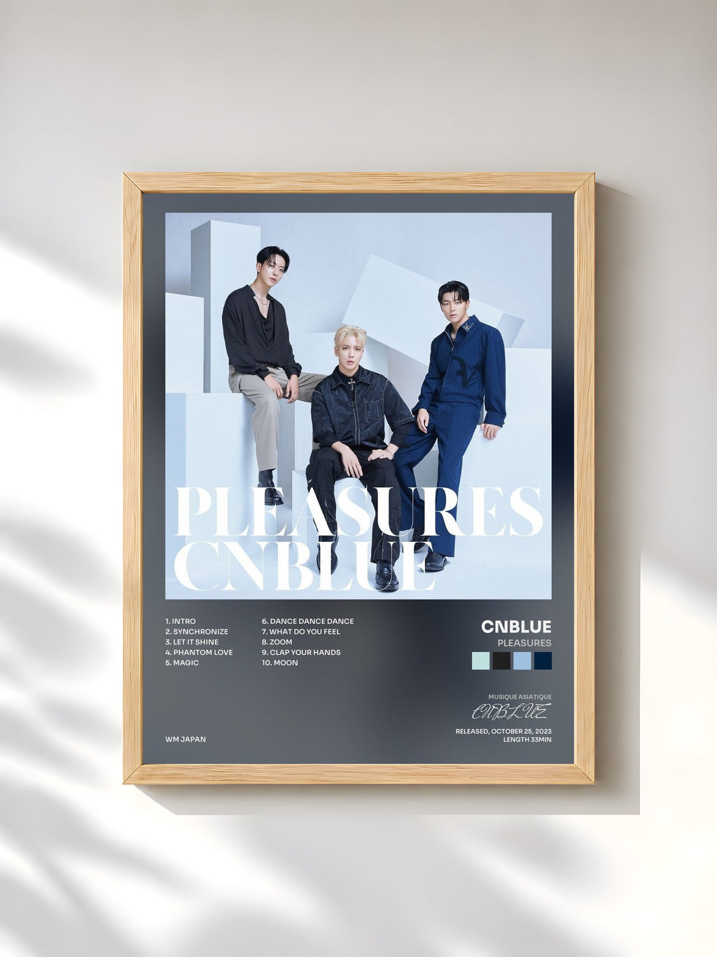 #bois Tableau de l'album PLEASURES de CNBLUE, cadre en bois brut, imprimé et encadré en France