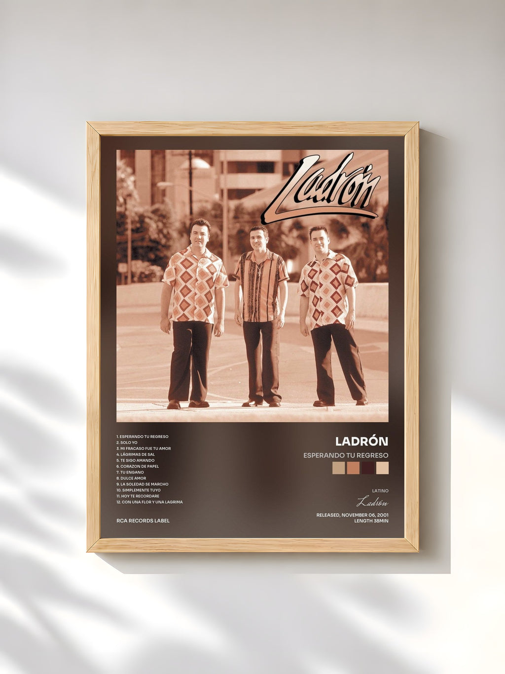 #bois Tableau de l'album Esperando Tu Regreso de Ladrón, cadre en bois brut, imprimé et encadré en France