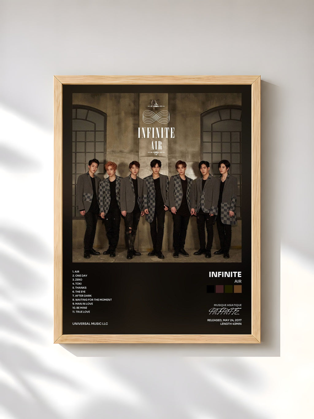 #bois Tableau de l'album Air de INFINITE, cadre en bois brut, imprimé et encadré en France