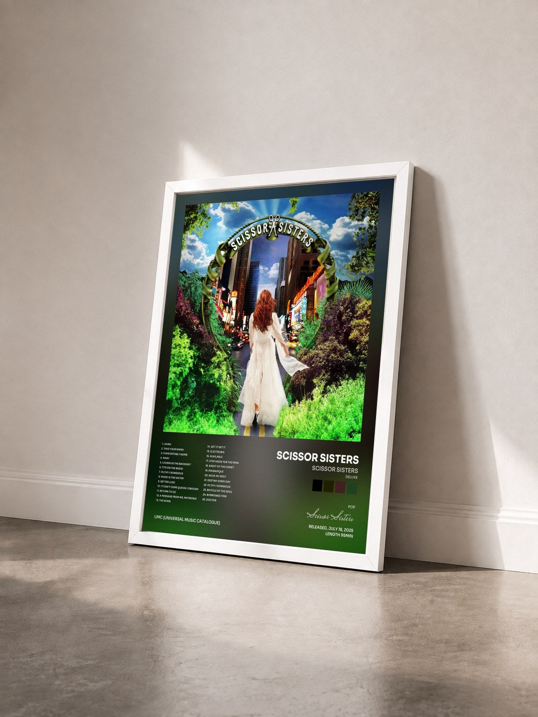 #blanc Tableau de l'album Scissor Sisters (Deluxe) de Scissor Sisters vu de trois quarts, cadre blanc