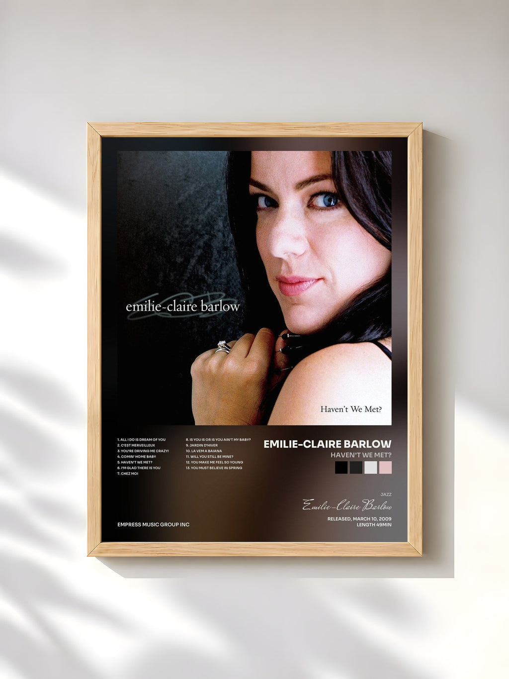 #bois Tableau de l'album Haven't We Met? de Emilie-Claire Barlow, cadre en bois brut, imprimé et encadré en France
