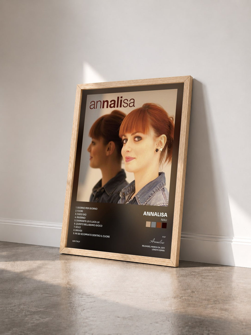 #bois Tableau de l'album Nali de Annalisa vu de trois quarts, cadre en bois brut