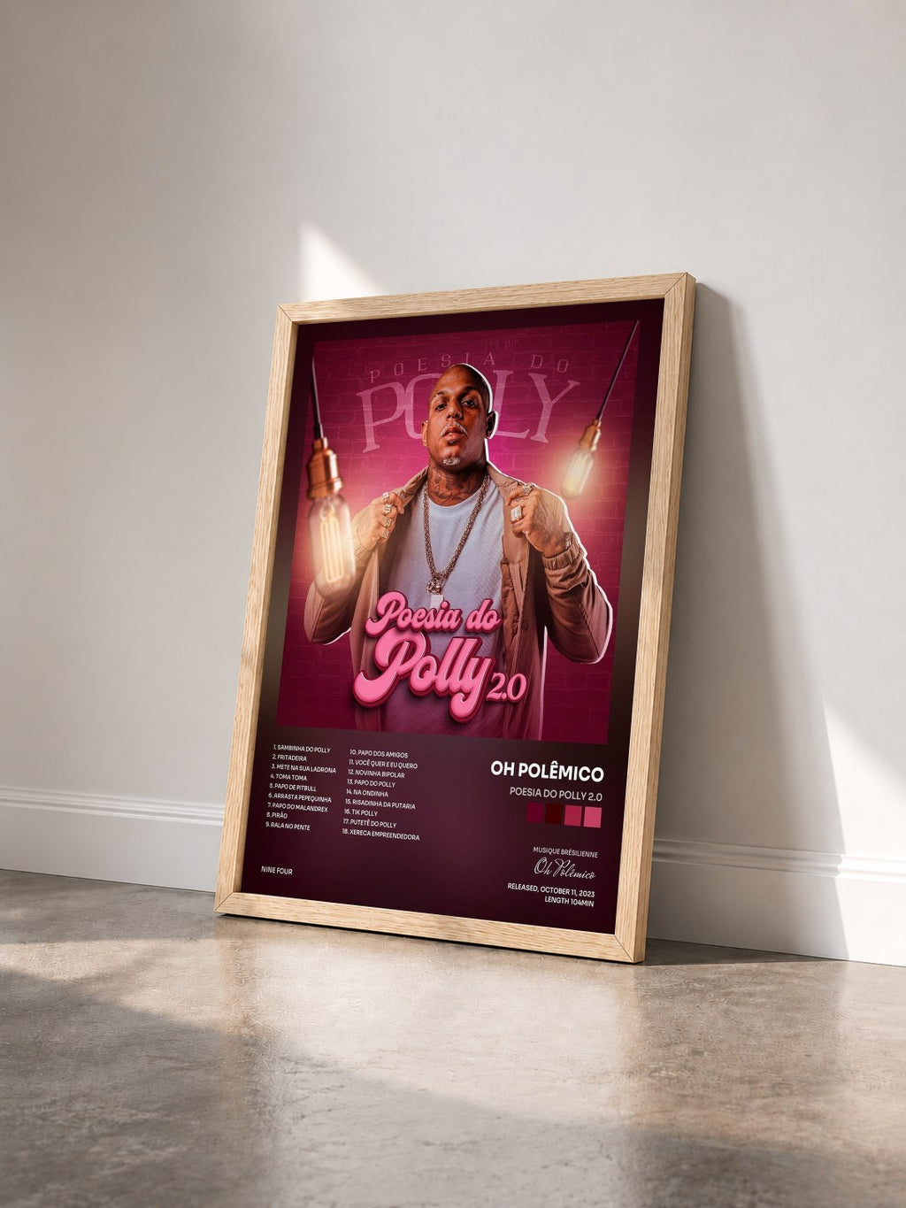 #bois Tableau de l'album Poesia do Polly 2.0 de Oh Polêmico vu de trois quarts, cadre en bois brut