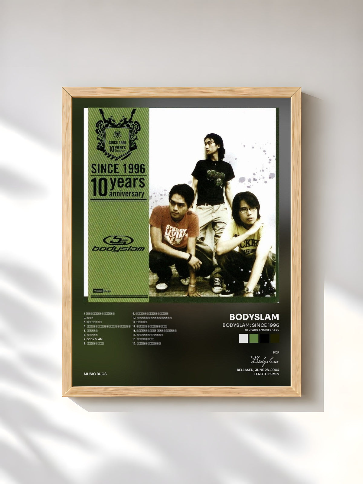 #bois Tableau de l'album Bodyslam: Since 1996 (10 Years Anniversary) de Bodyslam, cadre en bois brut, imprimé et encadré en France