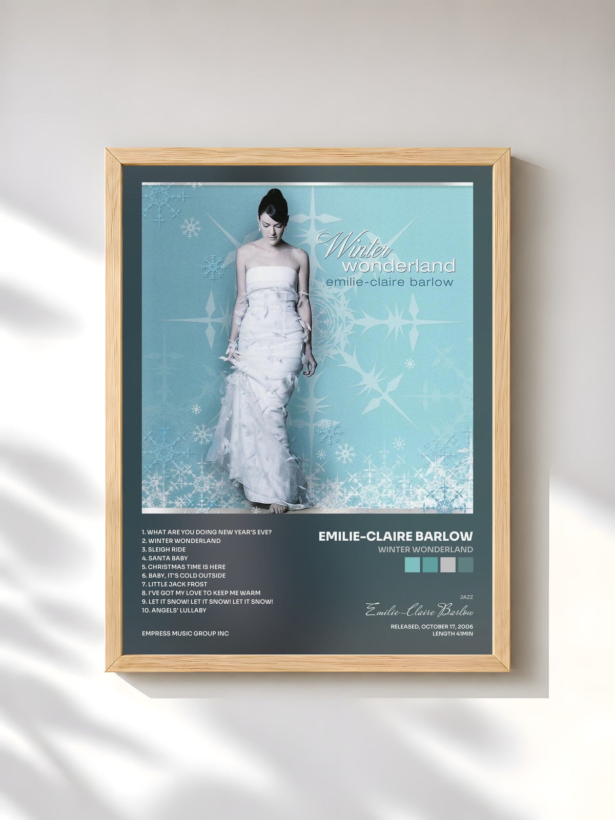 #bois Tableau de l'album Winter Wonderland de Emilie-Claire Barlow, cadre en bois brut, imprimé et encadré en France