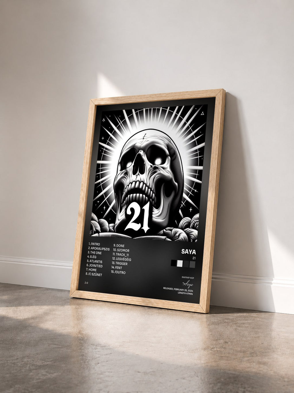 #bois Tableau de l'album 21 de Saya vu de trois quarts, cadre en bois brut